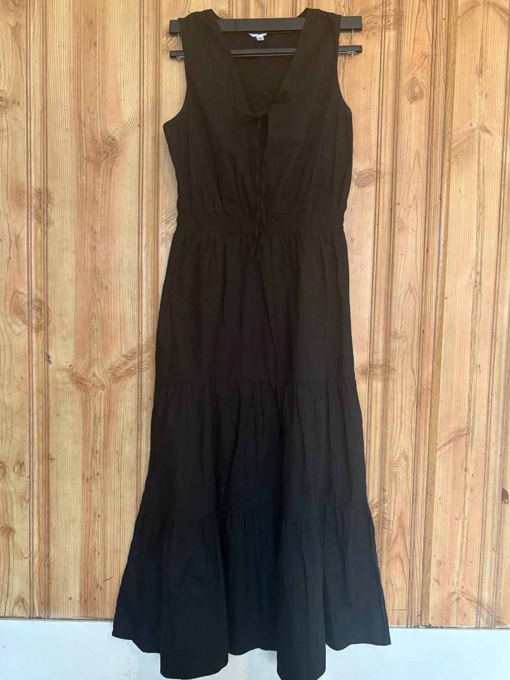 Steve Madden Black Sleeveless Tiered Maxi Dress size M